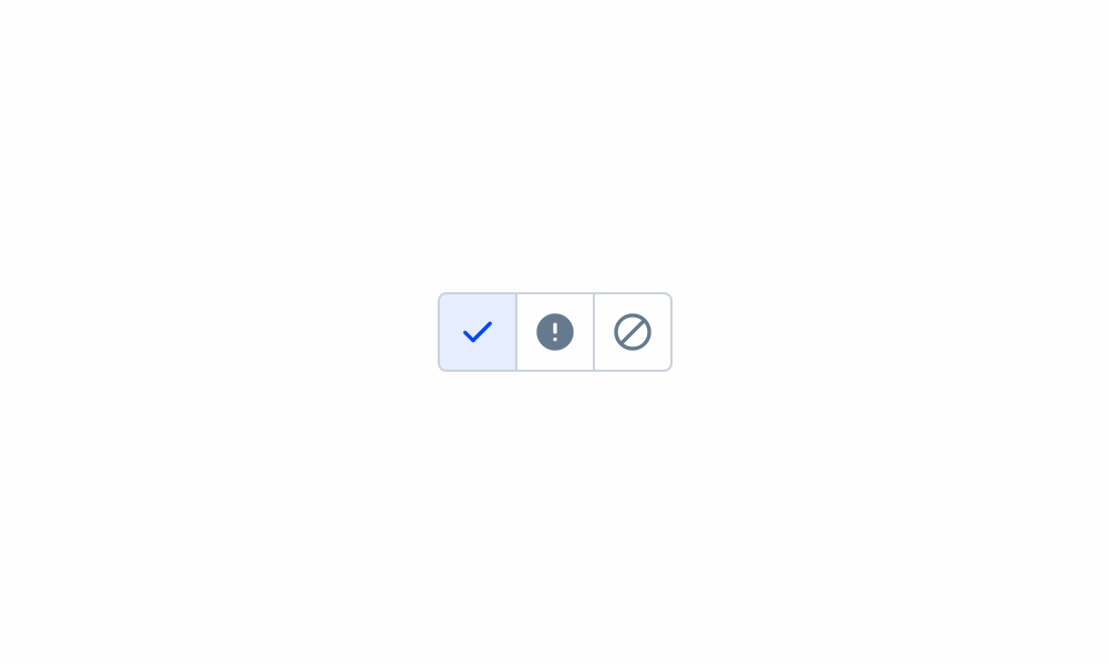 Button group caution example