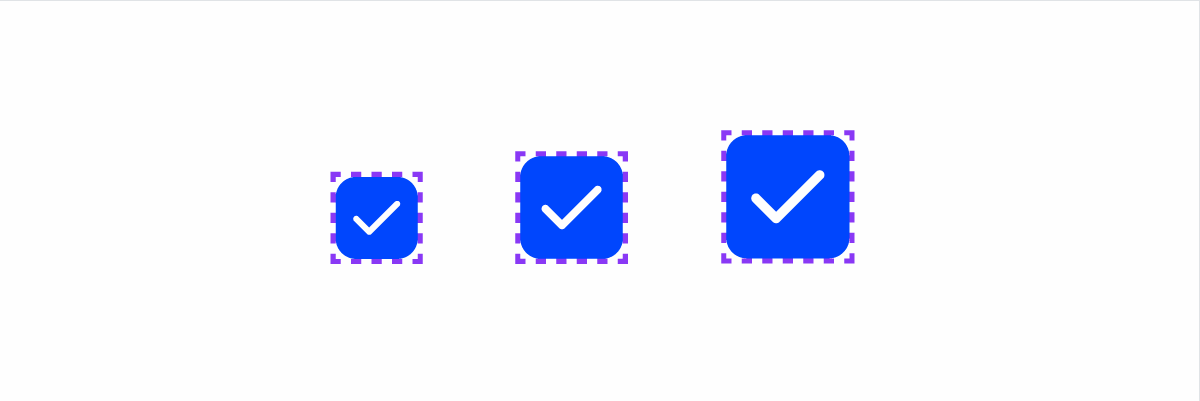 GIF showing the difference between desktop and mobile Checkboxes.