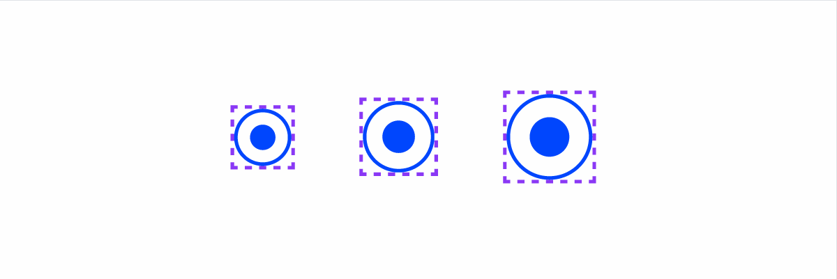 GIF showing the difference between desktop and mobile Radio Buttons.