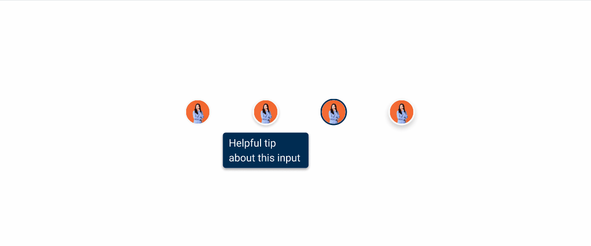 GIF comparing the desktop and mobile variations and states of the Avatar.