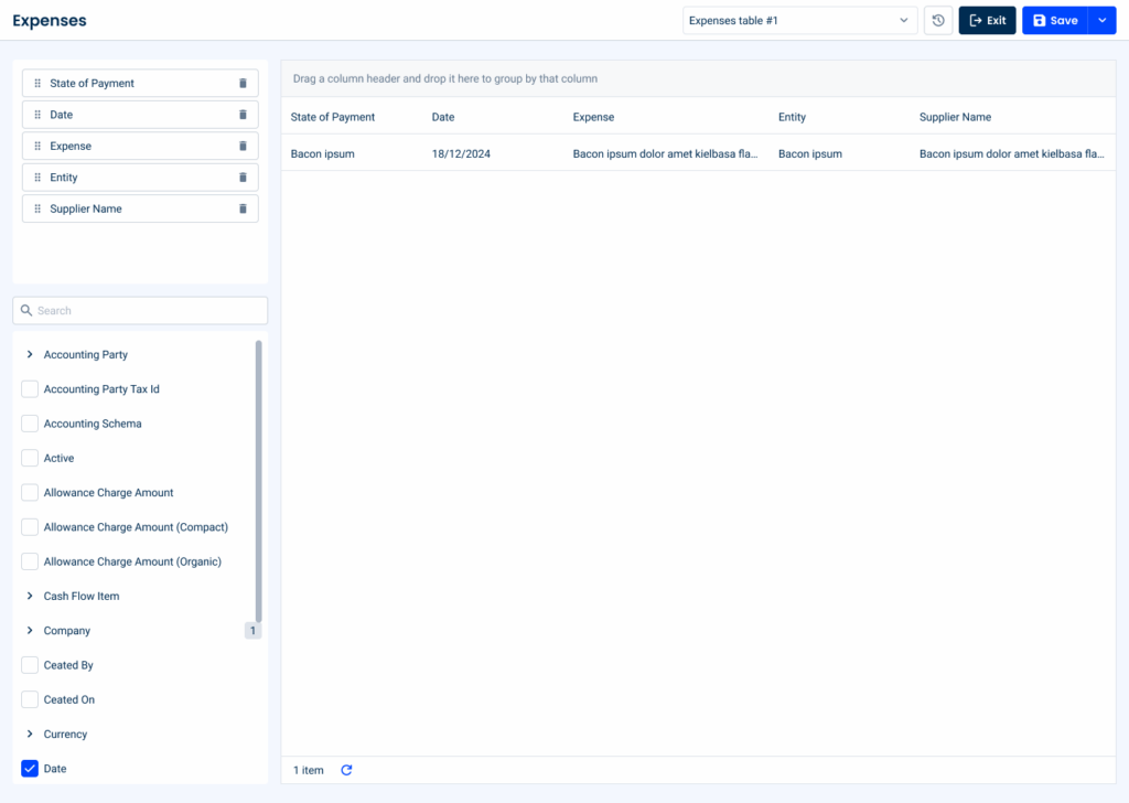 List Configurator - Ideal