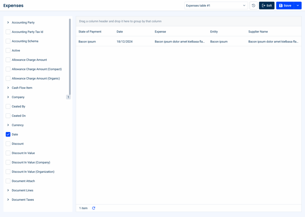 List Configurator - MVP
