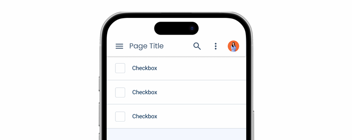 Image showing how List Items look when they have Checkboxes.