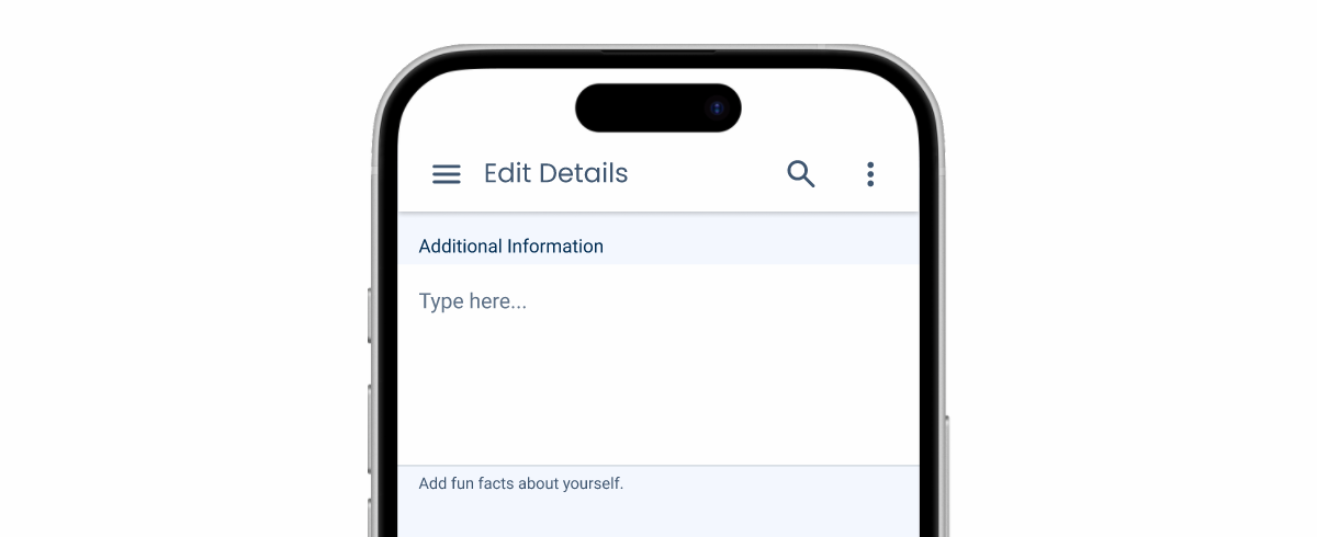 Image showing the Text Area variation of the Text Field applied to an interface.