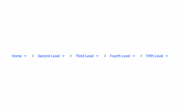 Breadcrumb with several levels