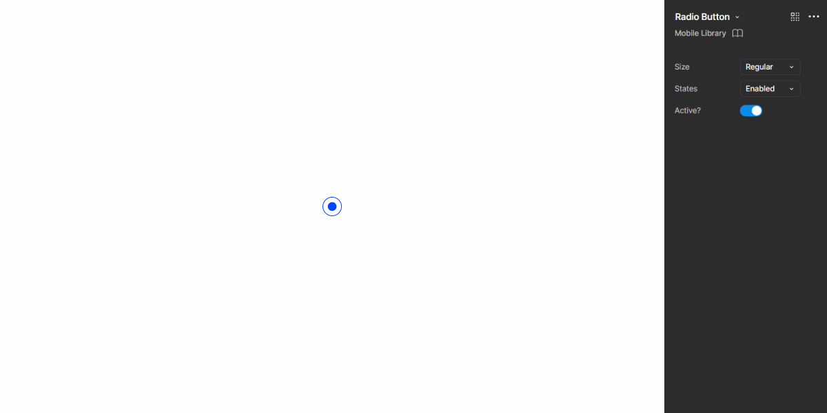Image showing the Radio Button component in Figma.