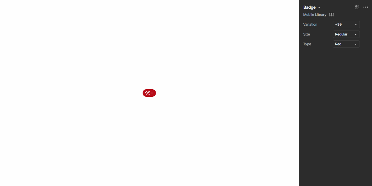 Image showing the Badge component in Figma.