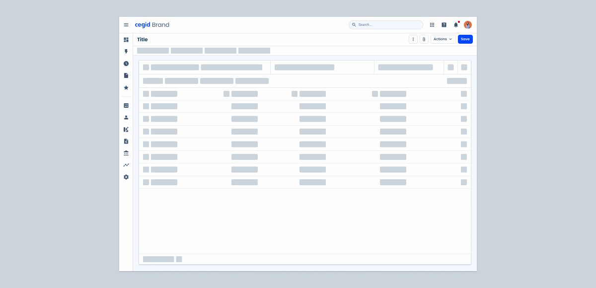 Skeleton applied to data grid page