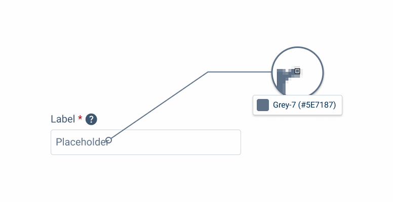 Image showing the new color placeholder text received.